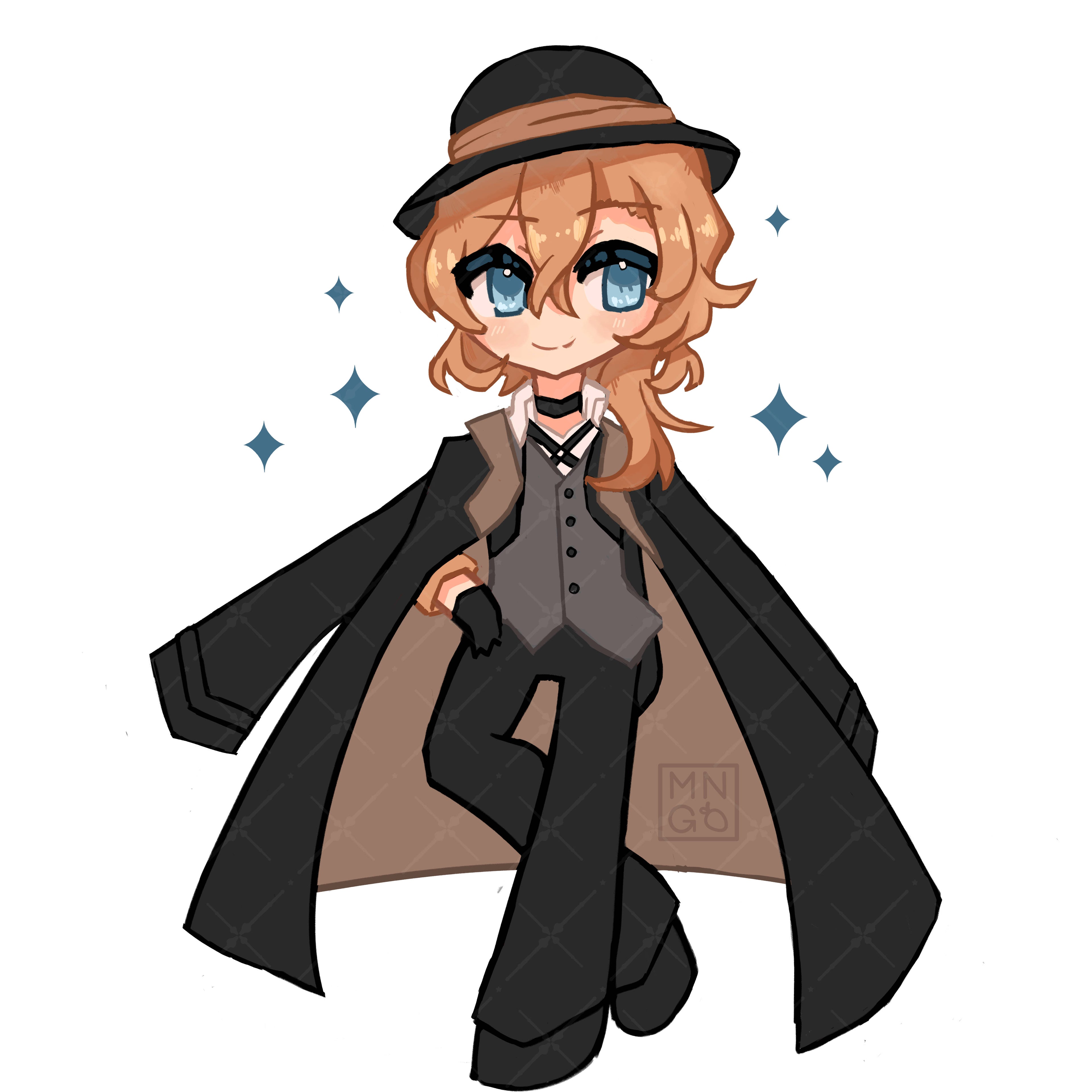 BSD: Chuuya - Glitter Epoxy Acrylic Keychain - 63mm