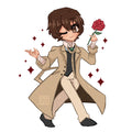 BSD: Dazai - Glitter Epoxy Acrylic Keychain - 63mm