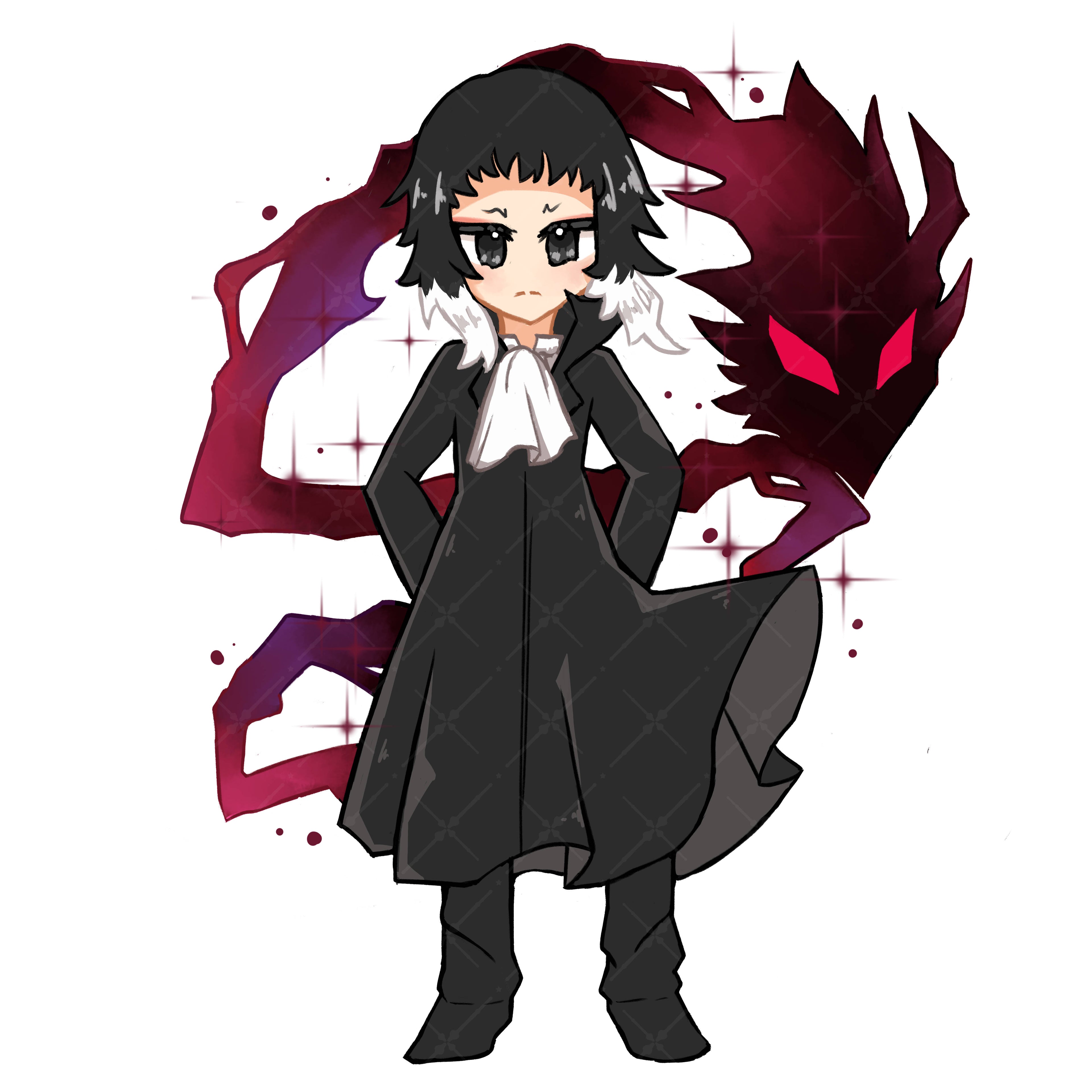 BSD: Akutagawa - Glitter Epoxy Acrylic Keychain - 63mm